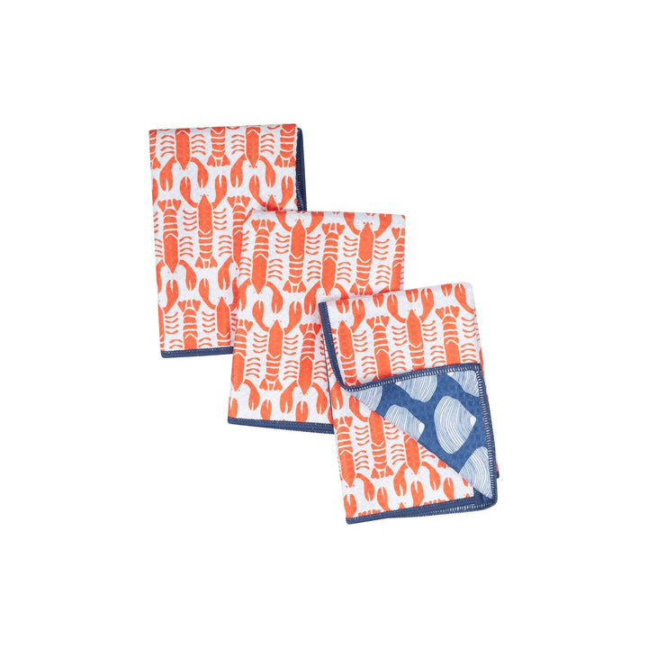 Mighty Mini Towel (Set of 3) Reversible - KN Lobster: Red