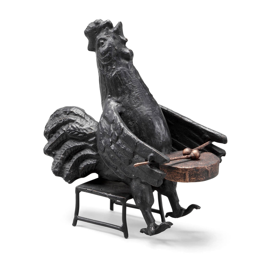 Chicken Jazz Drummer Cast Metal Figurine