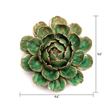 Ceramic Faux Flowers Succulents For Tabletop Or Wall Hangin: Peony Orange