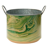 Marble Pattern Metal Buckets with Handles
