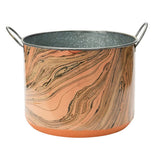 Marble Pattern Metal Buckets with Handles
