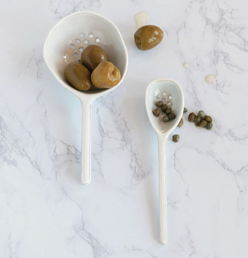 Stoneware Strainer Spoon