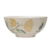 Stoneware Bowl with Flowers