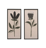 Wood Framed Textured Wall Décor with Flower
