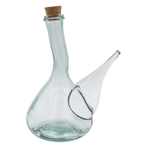Recycled Glass Cruet with Cork Stopper