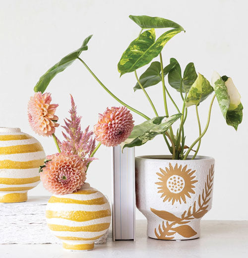 Coarse Stoneware Footed Planter