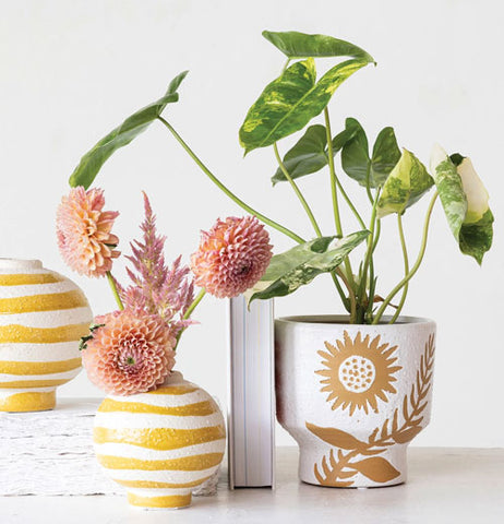 Coarse Stoneware Footed Planter
