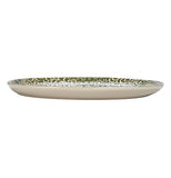 Stoneware Platter with Wax Relief Botanicals