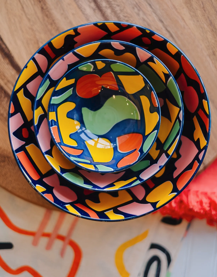 Bowl, 6 Inch Stamped "Doodle"