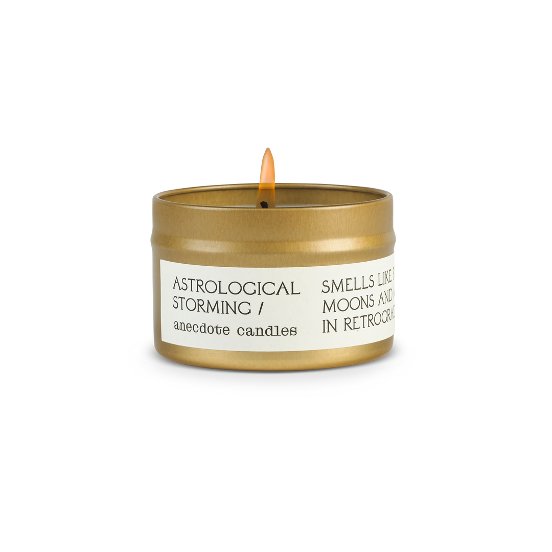 Astrological Storming (Sandalwood &amp; Incense) Candle: 7.8 oz Glass Jar