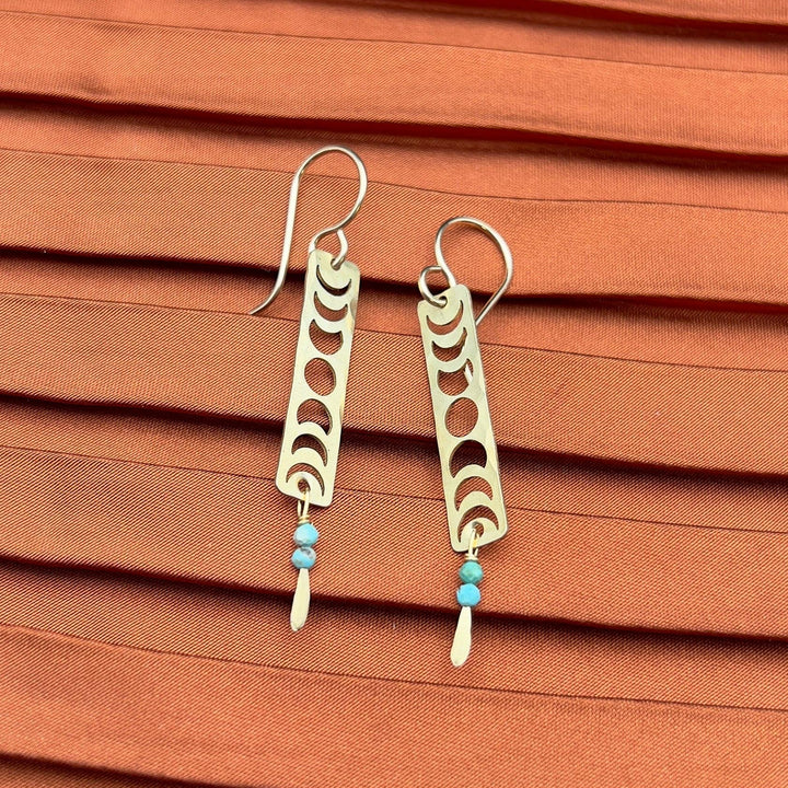 Handmade Moon Phase Earrings: Gold