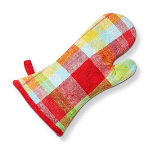 Fresh Pick Plaid Oven Mitt Multi Cotton Summer
