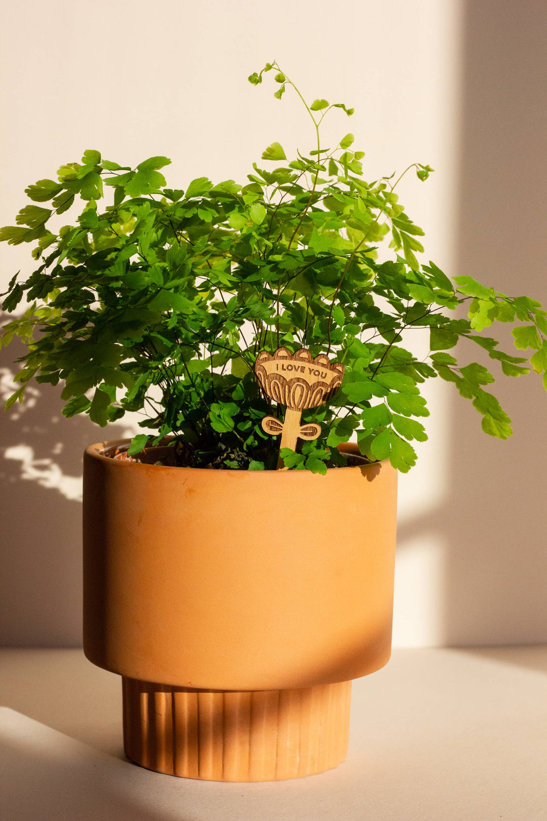 I Love You Flower Wood Plant Pick