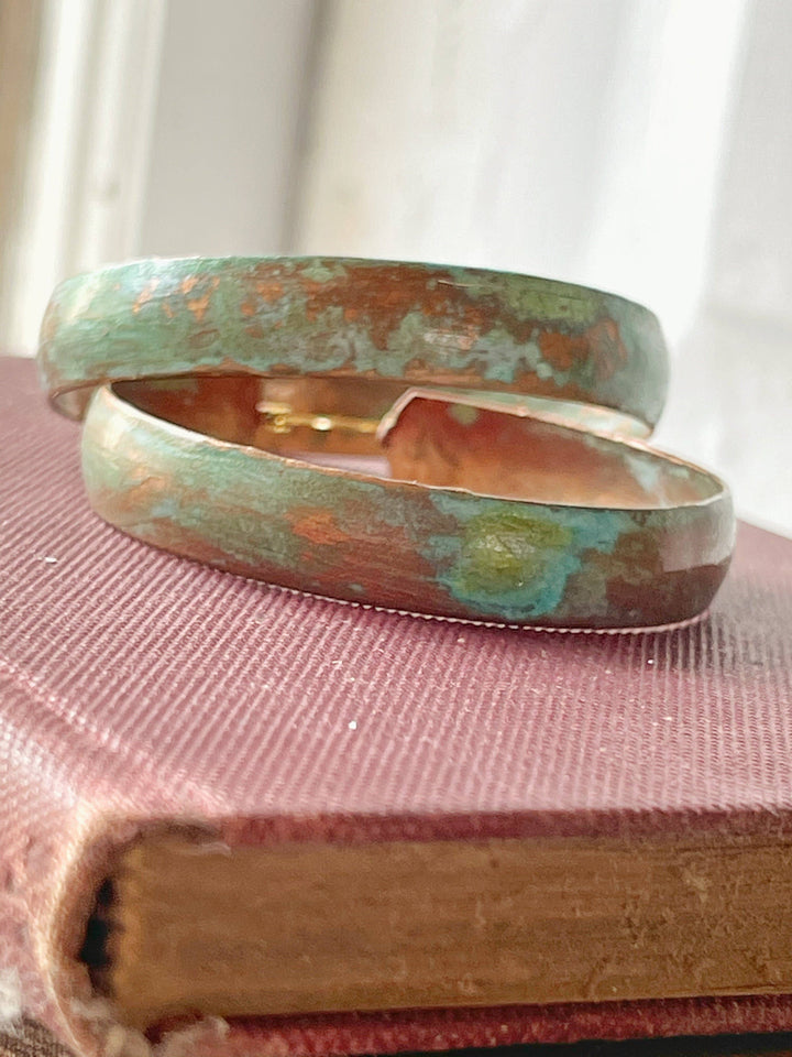 Hand-Painted Patina Hoop Earrings