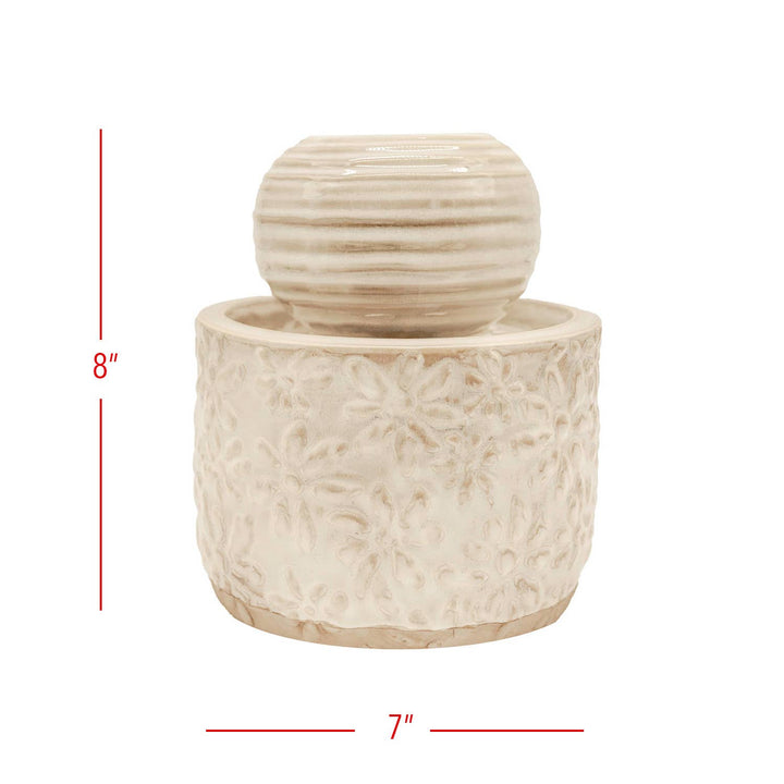 Abeline Antique Glaze Floral Garden Water Fountain