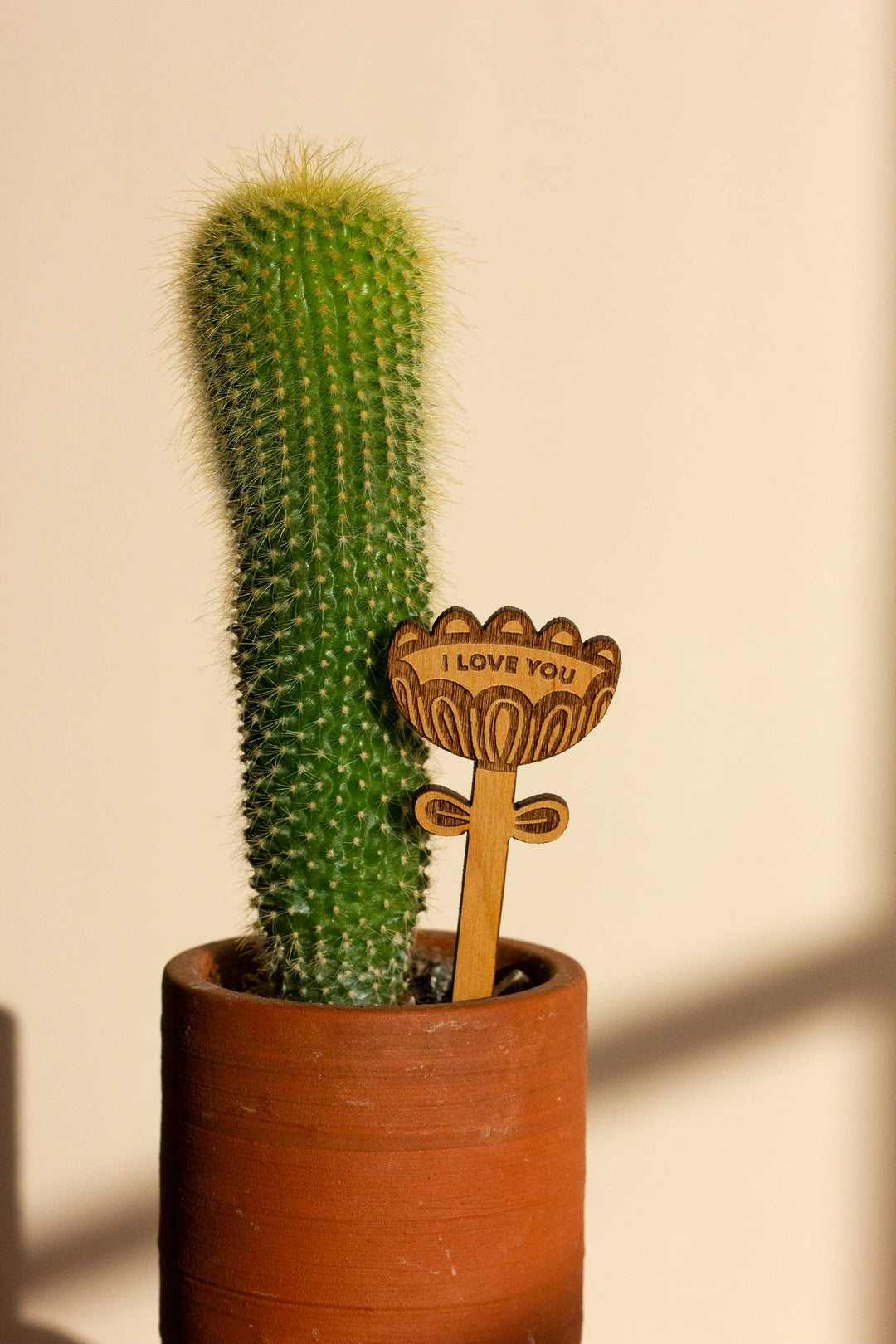 I Love You Flower Wood Plant Pick