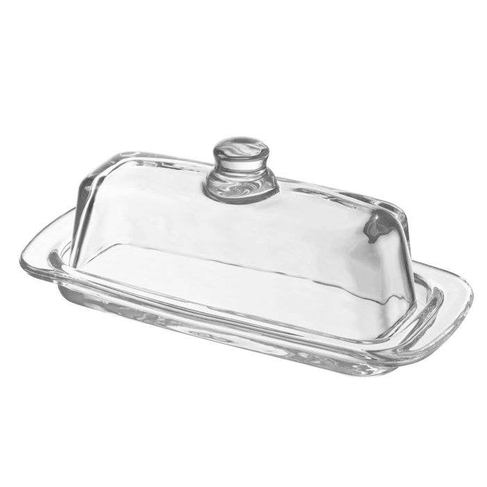 HIC Kitchen Glass Butter Dish With Lid
