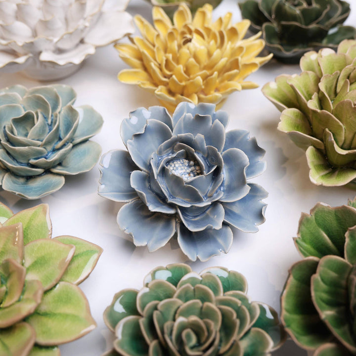 Hand Made Ceramic Wall Flower: Caramel