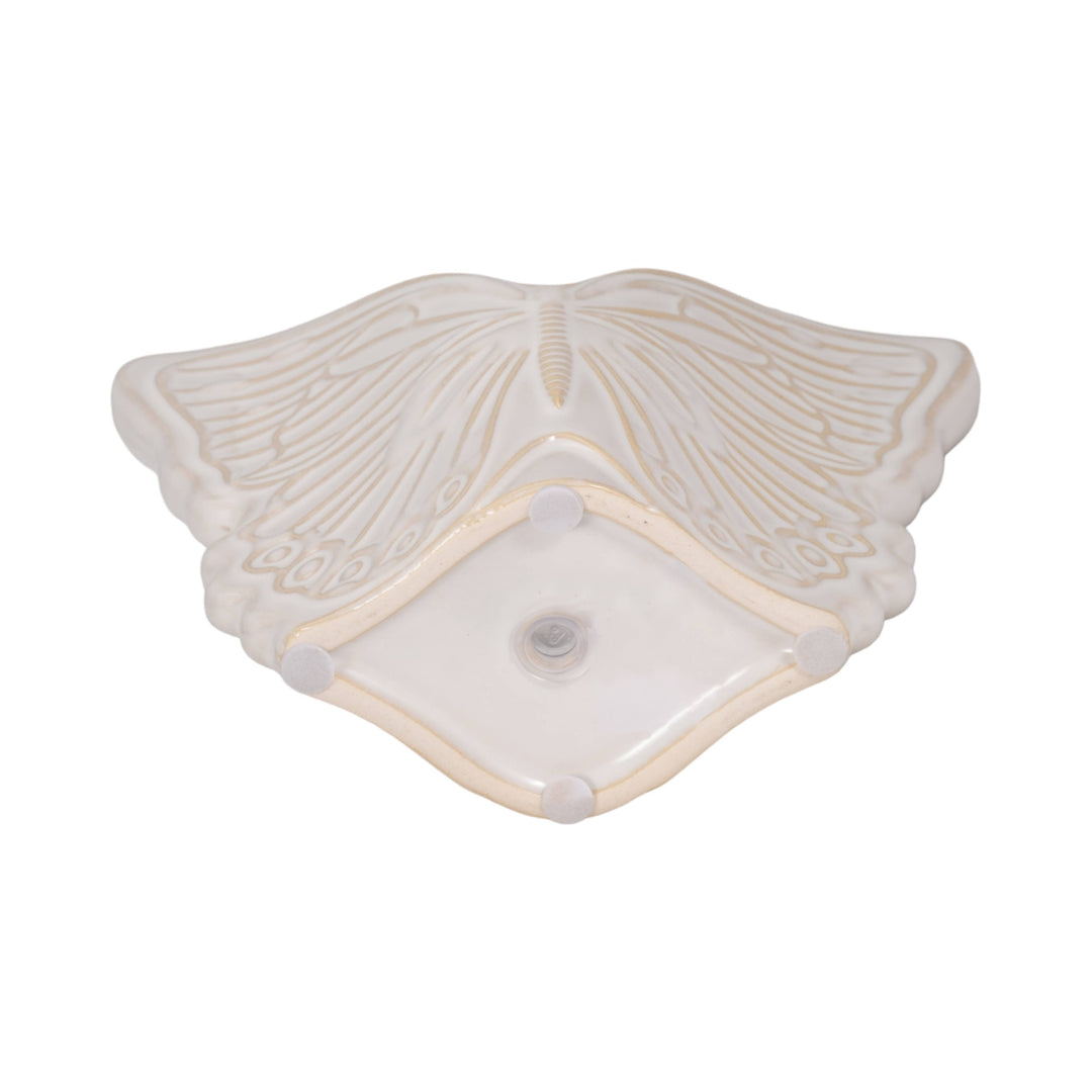 Planter - Ivory Ceramic Butterfly, 7 in.