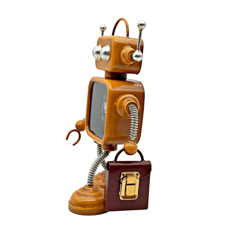 Industrial Robot Clock with Briefcase