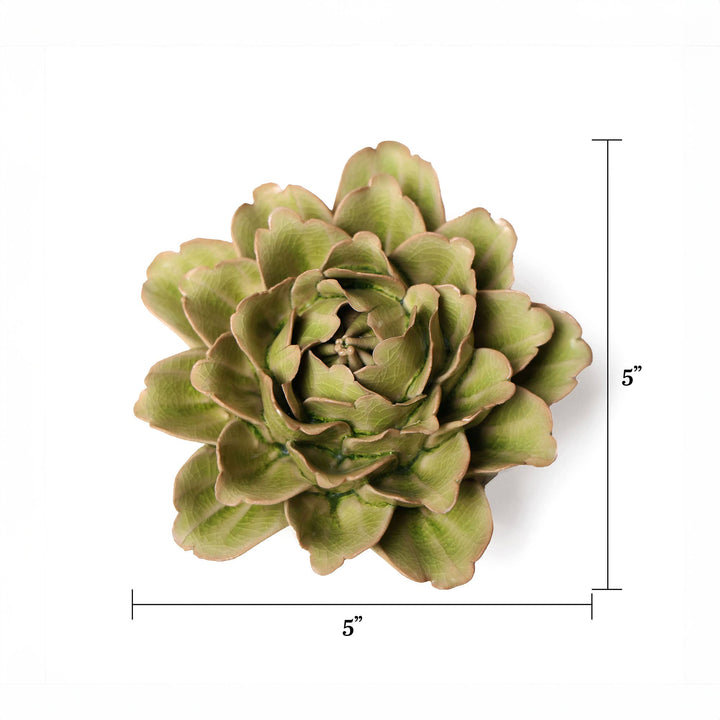 Hand Made Ceramic Wall Flower: Caramel