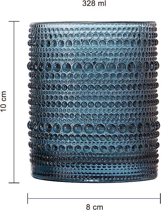 Hobnail Colored Beaded Tumbler Drinking Glass