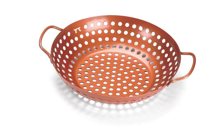 Outset Round Grill Wok, Copper Non-Stick, 10.75"