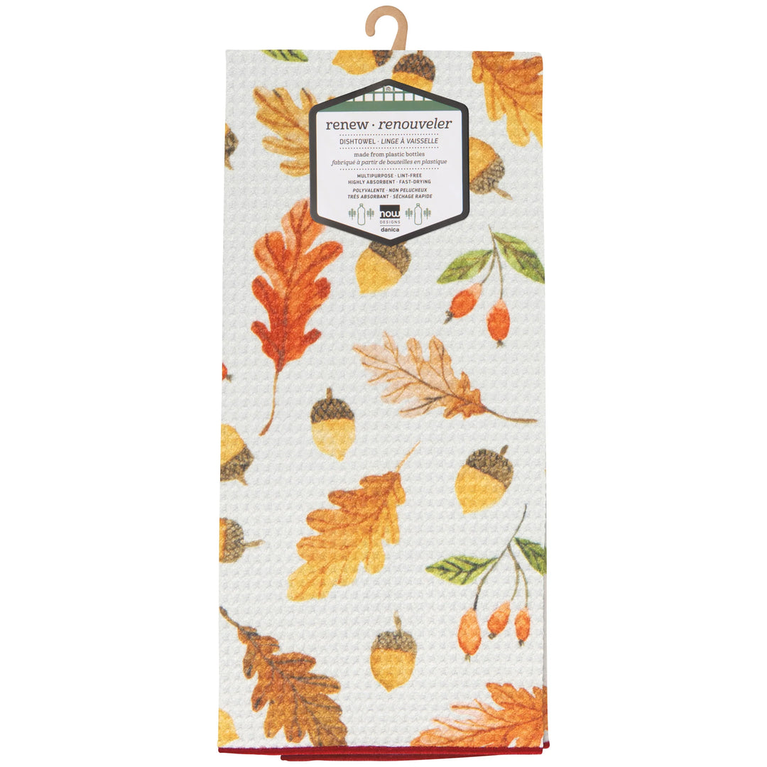 THANKSGIVING Oak and Acorn Recycled Dishtowel