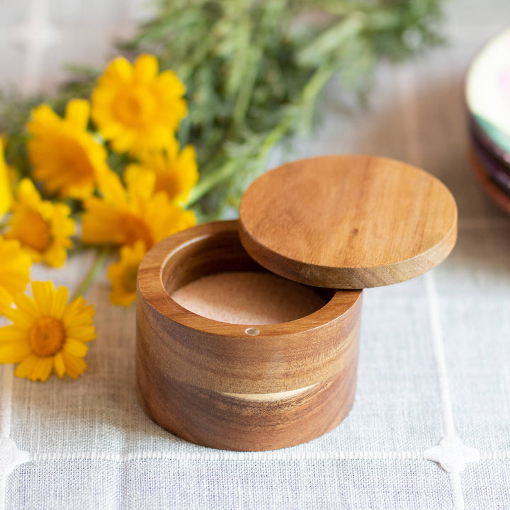 Rock &amp; Branch® Acacia Salt Cellar with Swivel Lid