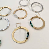 Handmade Halo Earrings: Gold Finish w/ Turquoise