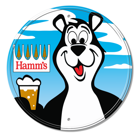 Hamm's Round Tin Sign