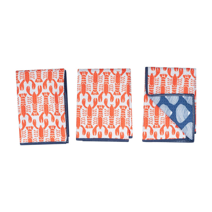 Mighty Mini Towel (Set of 3) Reversible - KN Lobster: Red