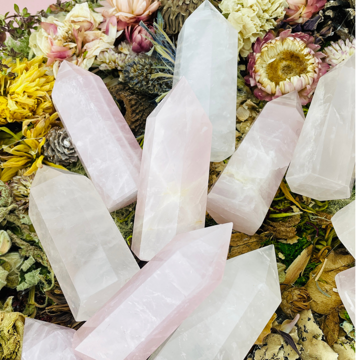 Natural Rose Quartz Crystal Point Spiritual Stone