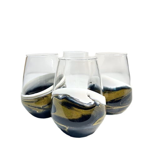 Resin Accented Wine and Entertaining Glass