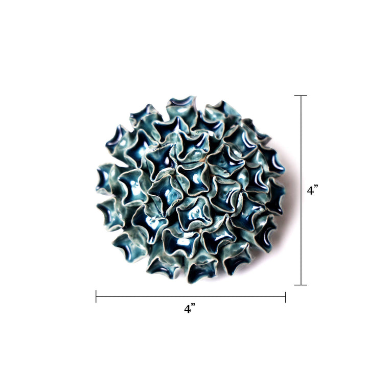 Ceramic Flower &amp; Faux Succulent Collection 12: Medium Teal