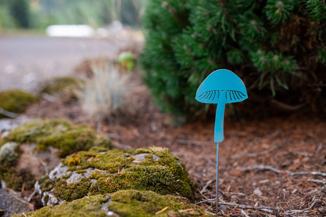 Bright Painted Metal Mushroom Pick