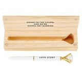 Wood Box with Gem Pen - Love Story