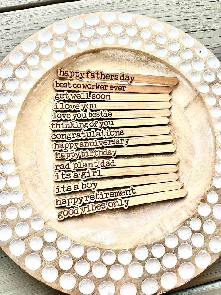 Everyday Plant Sticks/Signs: Happy Birthday