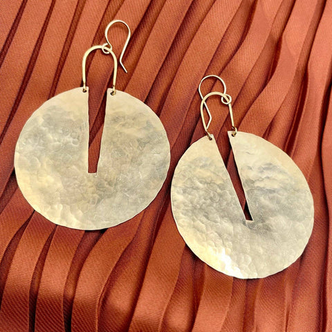 Handmade Good Measure Earrings: Gold / Large