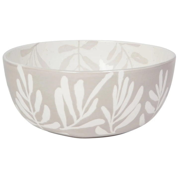 Grove Grey and White Botanical Serving Bowl
