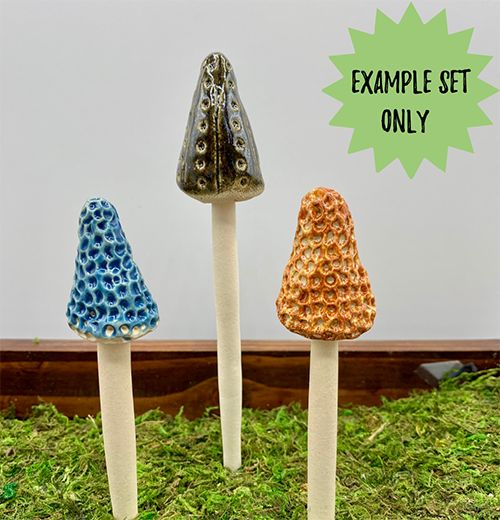Set of 3 Assorted Mini Ceramic Mushrooms