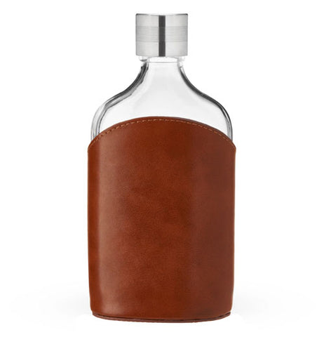 Parker Leather Wrapped Glass Flask