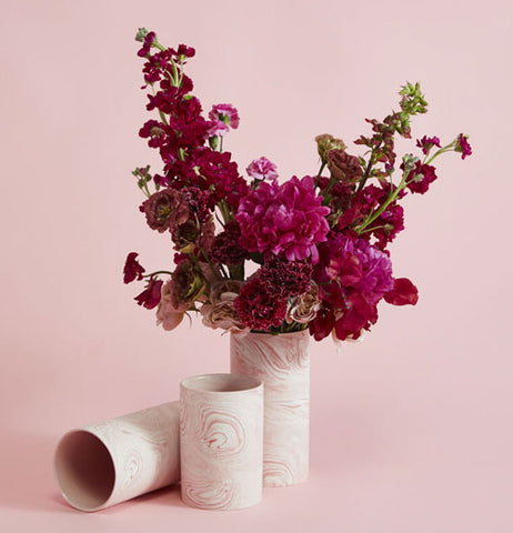 Pink Marbleized Vase