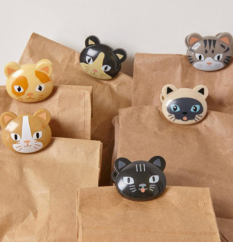 Set of 6 Cat Bag Clips