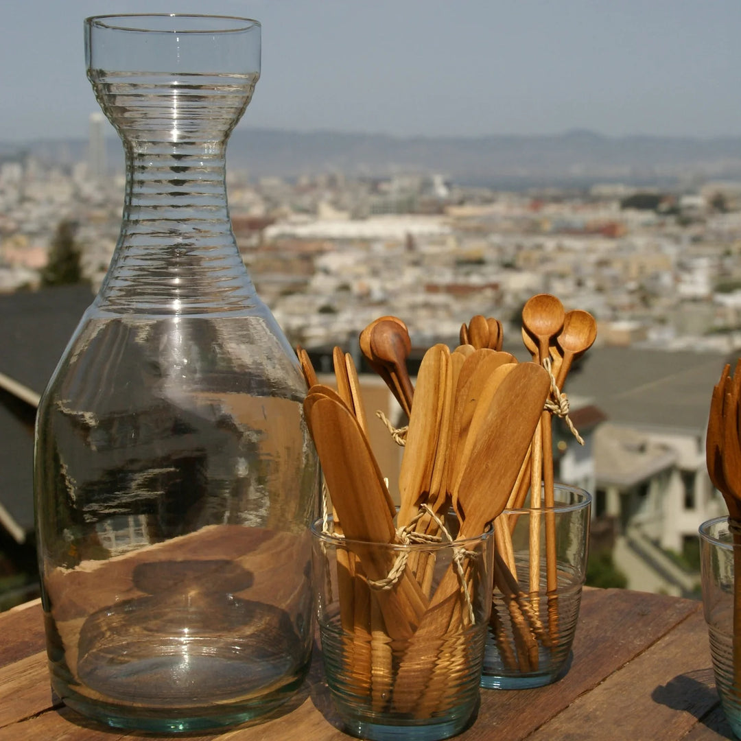 Recycled Glass Ripple Carafe Set Large