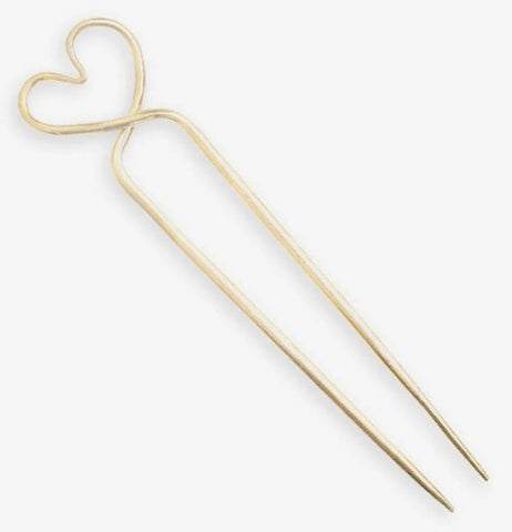 Sutton Heart Brass Hair Stick