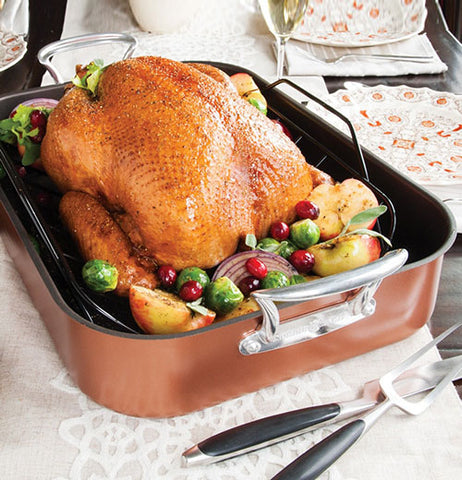 Extra Large Copper Roaster With Rack