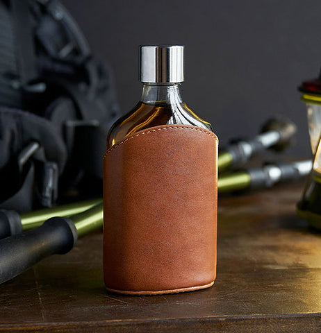 Parker Leather Wrapped Glass Flask
