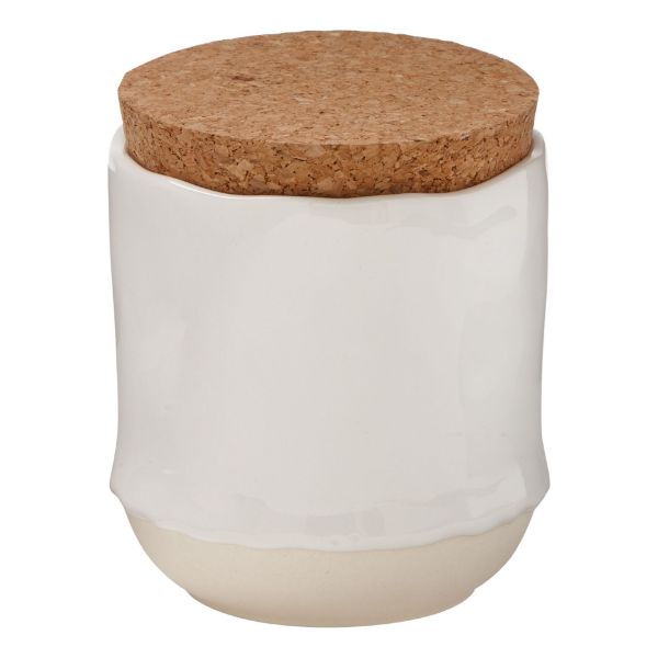 White Everything Jar With Cork Lid