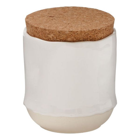 White Everything Jar With Cork Lid